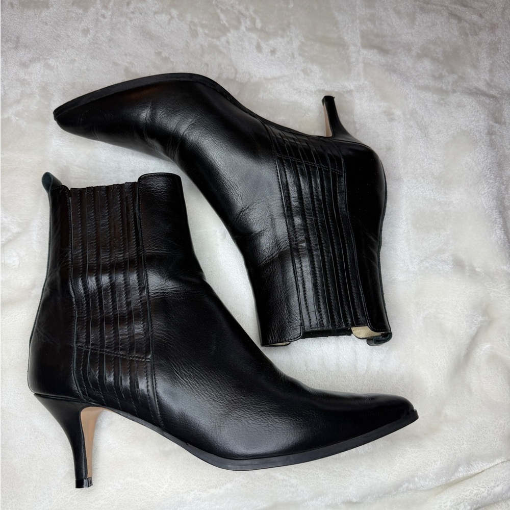 Elegant Black Authentic Leather Ankle Boots